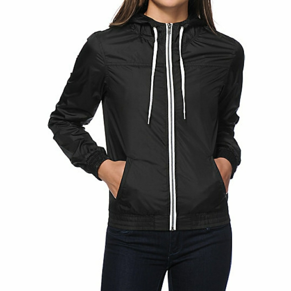Black and White Zine Windbreaker Jacket